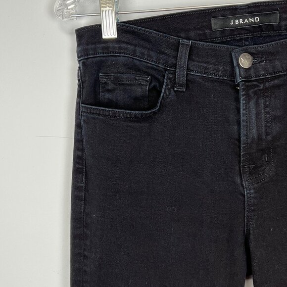 J Brand Womens 8112 Mid Rise Rail Skinny Jeans Shadow Black Stretchy size 29 - Picture 5 of 13